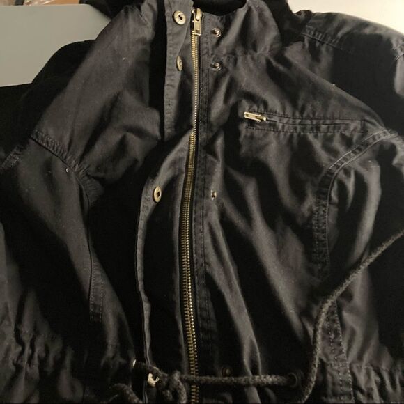 FOREVER 21 Women’s Hooded Jacket Black Size Medium - Picture 5 of 10
